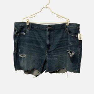 Old Navy Slouchy Straight Denim Shorts Womens Size 22 High Rise Distressed NEW